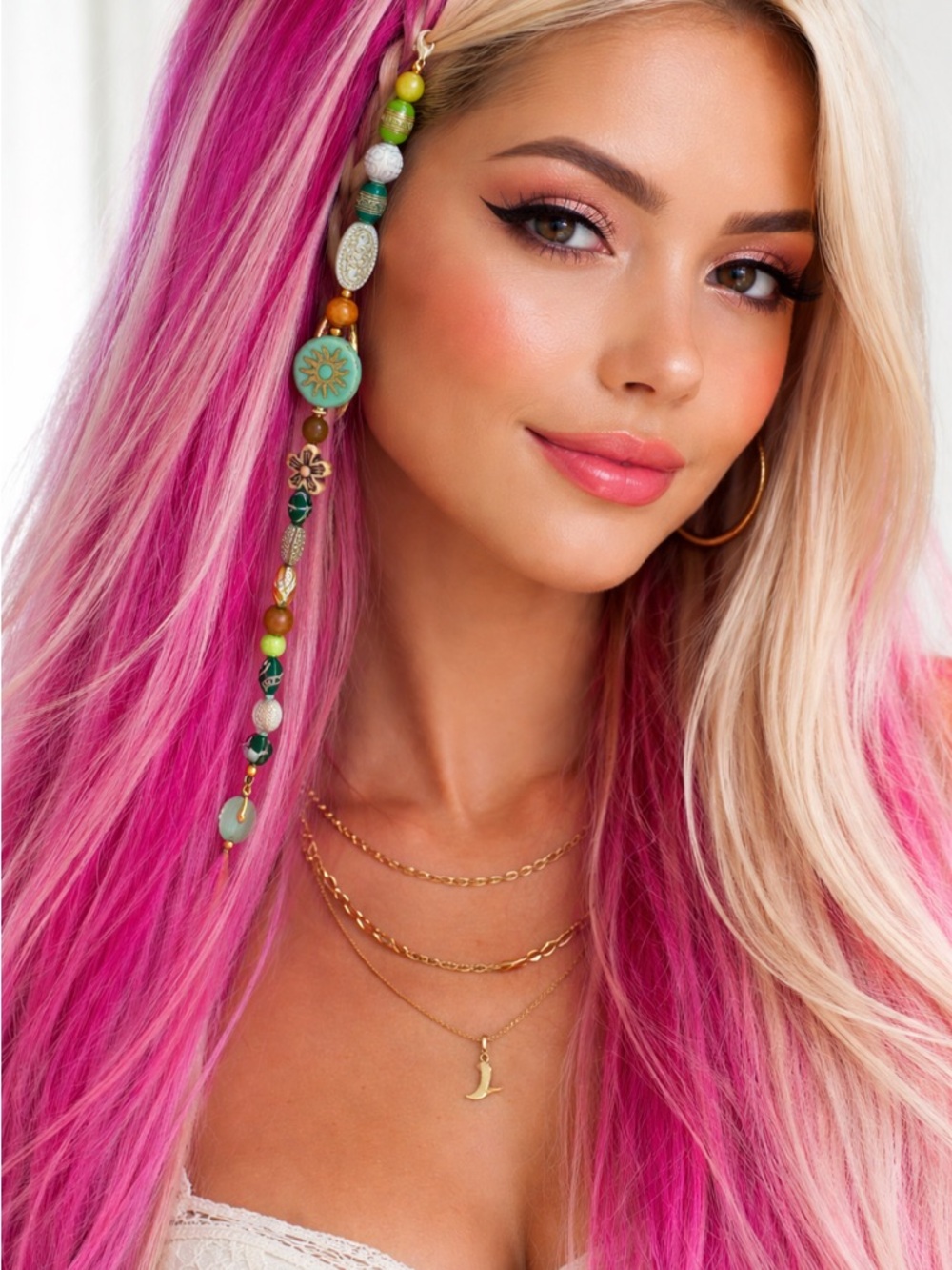 Caribe Bloom Beaded Hair Charm”